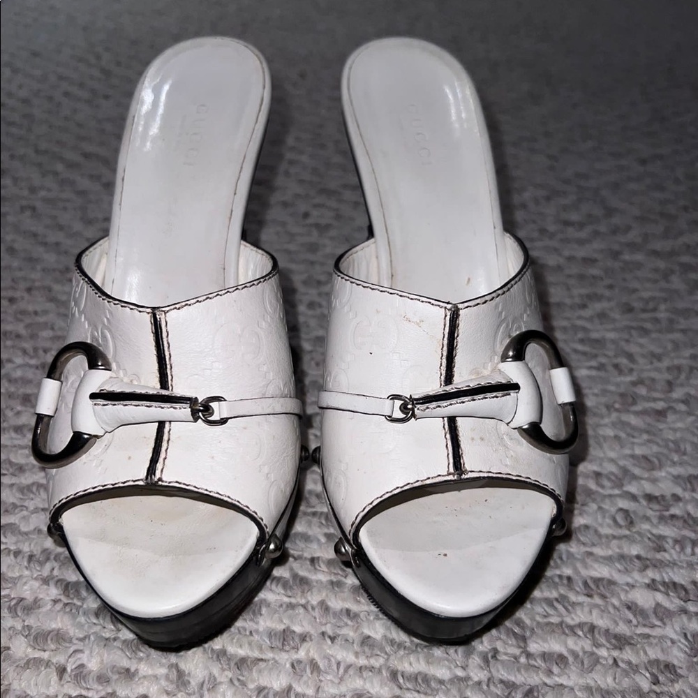 White Leather Mule